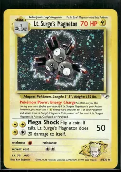 Lt. Surge's Magneton - 8/132 - Pokemon Gym Heroes Unlimited Holo Rare Card NM - Image 1