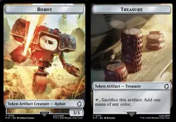 4 x Robot // Treasure (018) Token - Universes Beyond: Fallout - NM-Mint - MTG - Image 1