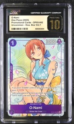 CGC 10 Pristine - O-Nami OP05-062 Promo One Piece Illustration Box Volume 1 Card - Image 1