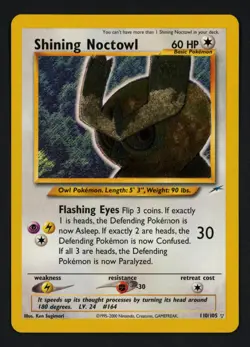 Shining Noctowl 110/105 Neo Destiny Unlimited Holofoil Secret Rare Pokemon TCG - Image 1