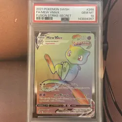 2021 POKEMON SWORD & SHIELD FUSION STRIKE SECRET #268 FULL ART/MEW VMAX PSA 10 - Image 1
