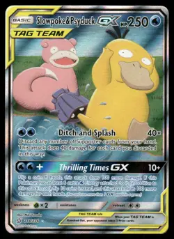 Pokemon Cards Slowpoke & Psyduck GX 218/236 Unified Minds Rare Ultra LP - Image 1