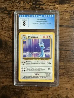 Pokemon 1999 Base Set Unlimited Dragonair 18/102 - CGC 8 NM/Mint - Image 1