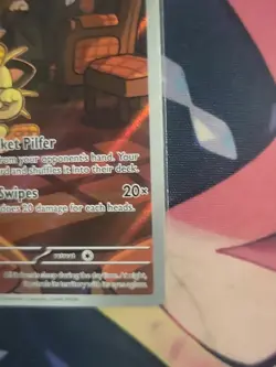 Pokemon TCG Destined Rivals Team Rockets Meowth IllustrationRare 203/182 NM - Image 2