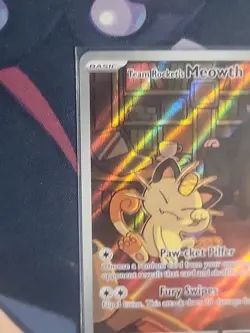 Pokemon TCG Destined Rivals Team Rockets Meowth IllustrationRare 203/182 NM - Image 4