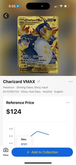 Pokemon Charizard VMAX SV107/SV122 Shining Fates Gold Metal Full Art Holo 330 HP - Image 3