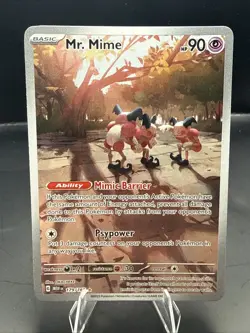 Pokemon TCG Mr. Mime 179/165 Scarlet & Violet 151 Illustration Rare Near Mint - Image 1