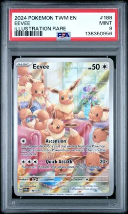 2024 Pokemon Twilight Masquerade SIR EEVEE Illustration Rare 188/167 PSA 9 MINT - Image 1