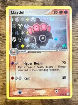 Claydol 31/101 2004 EX Hidden Legends Pokemon Card Reverse Holo Rare - Lp - Image 1
