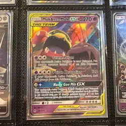 Pokemon TCG Muk & Alolan Muk GX 61/214 Ultra Rare TAG TEAM Holo HP270 - Image 1