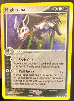 Mightyena SWIRL!! 12/107 EX Deoxys Pokemon Card TCG Nintendo Holo Rare - Lp/Mp - Image 2