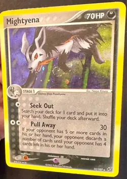 Mightyena SWIRL!! 12/107 EX Deoxys Pokemon Card TCG Nintendo Holo Rare - Lp/Mp - Image 3