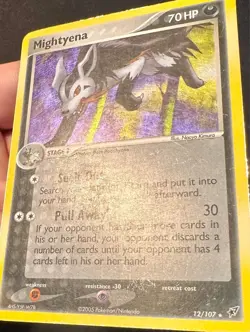 Mightyena SWIRL!! 12/107 EX Deoxys Pokemon Card TCG Nintendo Holo Rare - Lp/Mp - Image 4