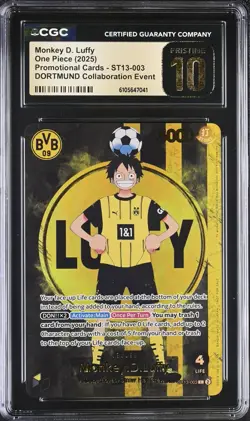 One Piece Monkey D. Luffy Promo ST13-003 TCG x Dortmund Event CGC PRISTINE 10 - Image 1