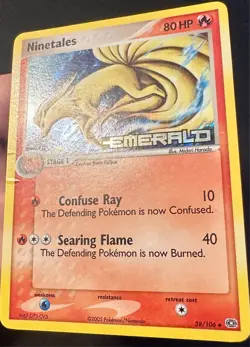 Ninetales 38/106 2005 EX Emerald Pokemon Card TCG Reverse Holo Stamped - Lp/Mp - Image 2