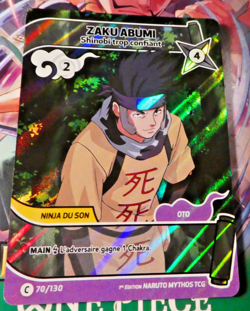 Naruto Mythos 1st Ed Card Game Holo Carte Zaku Abumi 70/130 FR Mint - Image 1