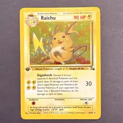 Pokemon Raichu Fossil 1st Edition Holo Rare 14/62 The Pokemon Company Card - Image 1