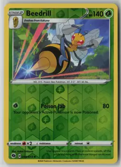 Beedrill 004/073 Pokemon Champion's Path Reverse Holo Card Near Mint (NM) 1 - Image 1