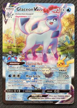 Glaceon VMAX Alternate Art Evolving Skies 209/203 Alt Pokemon Card FA 2021 NM - Image 1