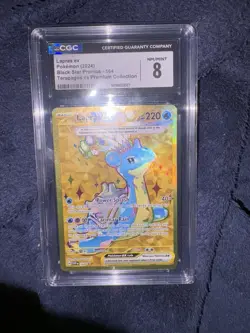 Pokemon Lapras ex 164 Black Star Promo Holo Full Art 2024 CGC 8 Card - Image 1