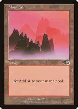 MTG Mountain (345) ** Urza's Saga ** English (NM) - Image 1