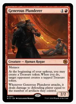1x MTG Generous Plunderer - OTJ (BIG) Mythic! NM Mint! - Image 1