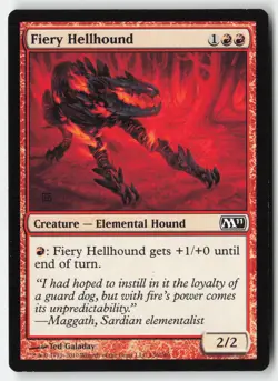MTG - Fiery Hellhound #136 - Regular - M11 Magic 2011 - Image 1