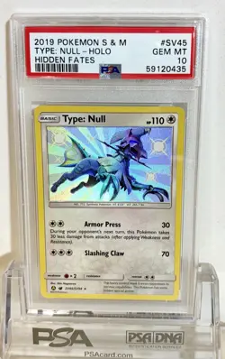 2019 POKEMON TCG HIDDEN FATES SV45/SV94 TYPE: NULL HOLO RARE BABY SHINY - PSA 10 - Image 1