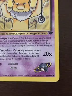 Pokemon TCG Sabrina's Hypno Gym Challenge 56/132 70 HP Psychic Uncommon 2000 - Image 5