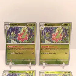 Pokemon Meganium (Reverse Holo) 010/132 NM Mega Evolution Playset x4 - Image 2