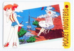 Vintage Pocket Monsters Vending Holo Prism Pokemon Sticker Card Meowth #38 Misty - Image 2