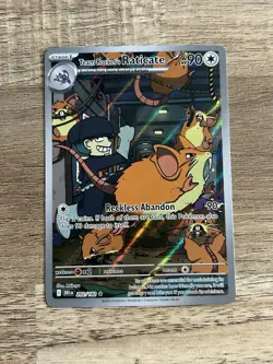 Pokemon 2025 Team Rockets Raticate Illustration SV10, Destined Rivals 202/182 - Image 1