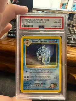 Pokemon Giovanni's Gyarados Gym Challenge Unlimited Holo Rare #5 PSA 8 - Image 1