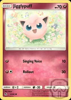 Jigglypuff 41/68 Common Hidden Fates Pokemon NM/M - Image 3