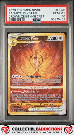 2023 Pokemon Sword And Shield Crown Zenith #GG70 Arceus Vstar PSA 10 - Image 1