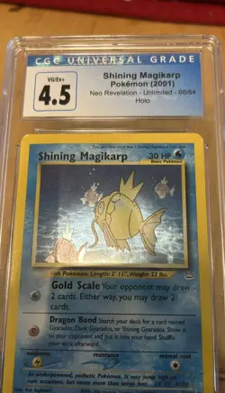 Pokemon Shining Magikarp Neo Revelation Unlimited Holo Secret Rare #66 CGC 4.5 - Image 4