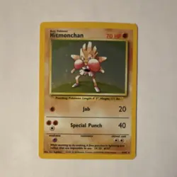 Pokemon Hitmonchan 70 HP Holo Rare Base Set 7/102 English Wizards 1999 - Image 2