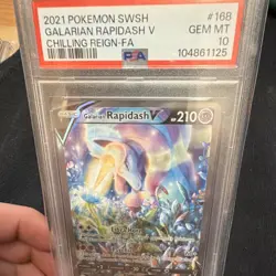 Pokemon Galarian Rapidash V Full Art Holo PSA 10 Chilling Reign 168/198 - Image 1