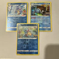 Blastoise/ Wartortle/ Squirtle Pokemon Holo And Reverse Holo Lot Of 5 - Image 1