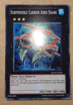 Yugioh Submersible Carrier Aero Shark GENF-EN040 Super Rare - Image 1