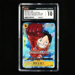 CGC 10 GEM MINT 2024 One Piece CHN Monkey D. Luffy OP07-109 SR (Alt Art) - Image 2