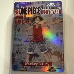 One Piece Monkey D. Luffy US Voyage College Basketball Promo SEALED - Image 1