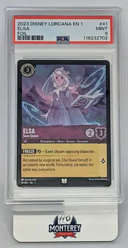2023 DISNEY LORCANA EN 1-THE FIRST CHAPTER FOIL #41 ELSA - SNOW QUEEN PSA 9 - Image 1