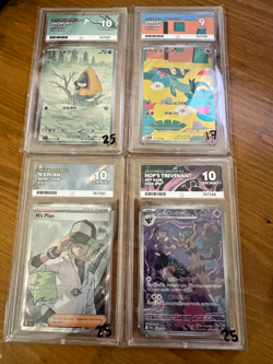 Pokemon X4 ACE GRADING BUNDLE - Secret Rare N's Plan, x3 Art Rares - ACE LABELS - Image 1