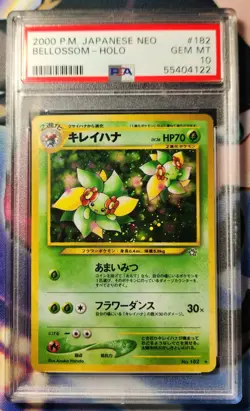 2000 POKEMON JAPANESE NEO #182 BELLOSSOM-HOLO PSA 10 SWIRL - Image 1