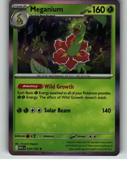 Meganium 010/132 Rare Mega Evolution Pokemon Holo Lightly Played - Image 1