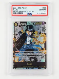 One Piece The Best Sabo Manga Alt Art PRB01 OP04 083 PSA 10 GEM MINT - Image 1
