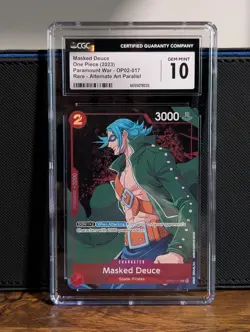 2023 One Piece MASKED DEUCE ALTERNATE ART OP02-017 CGC 10 English - Image 1