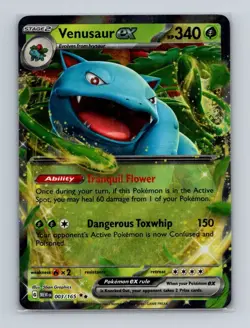Venusaur ex 003 2023 Pokemon Scarlet & Violet MEW 151 Double Rare Card NM+ (d) - Image 1