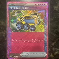 Precious Trolley 185/191 ACE SPEC Sv08: Surging Sparks Holo Pokemon TCG Card NM - Image 1